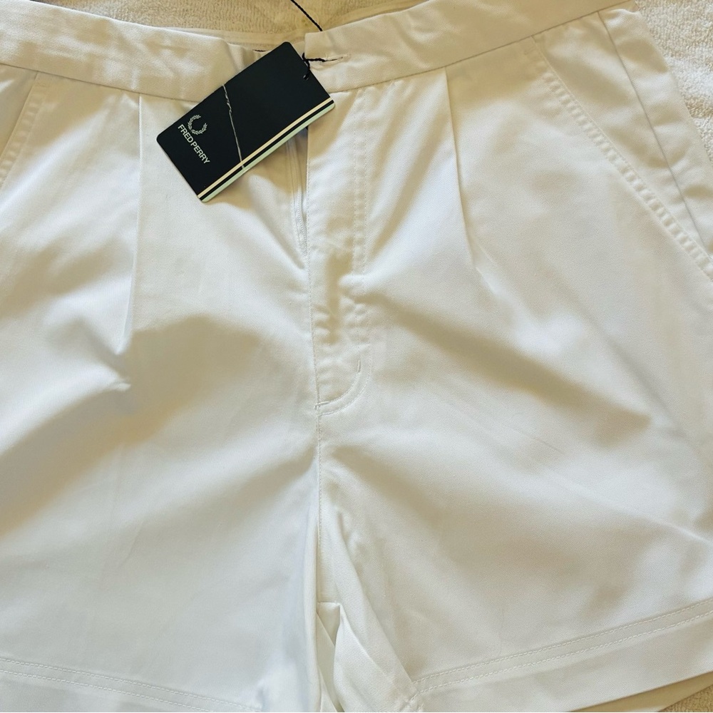 Fred Perry White Tennis Shorts with Tags